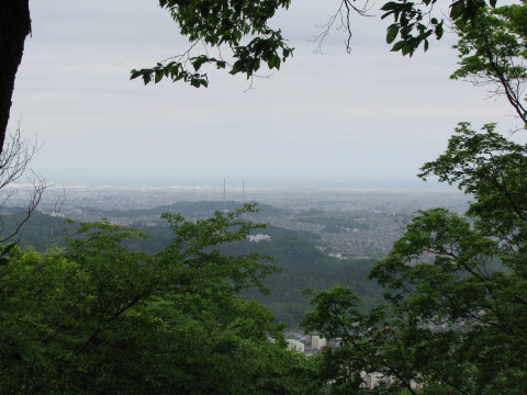 太白山頂上から見る仙台市の街並み