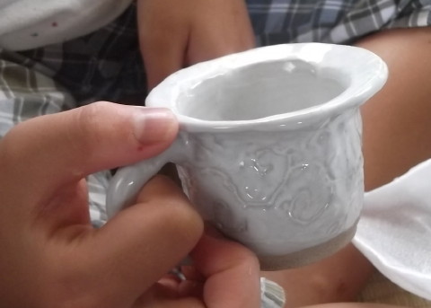 秋保町の石神窯さんから焼いてもらったマグカップ