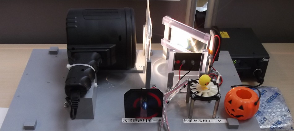 片平まつり2015に展示されていた光と熱の発電機