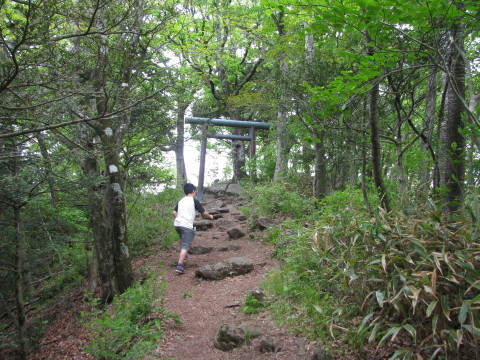 太白山頂上にある鳥居