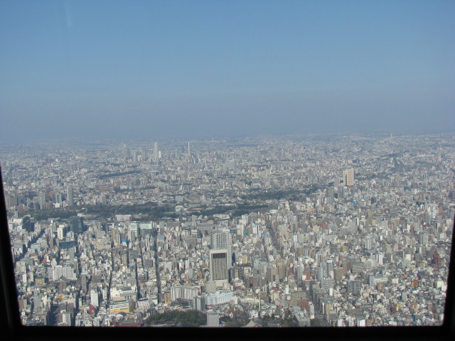 スカイツリーの展望回廊から見る東京の風景