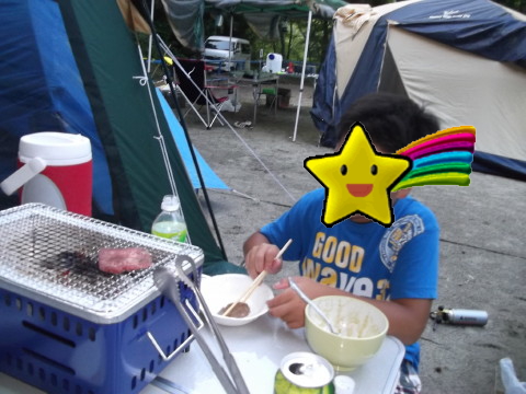 秋保二口キャンプ場でバーベキュー