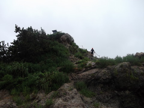 桑川海水浴場の鳥居をくぐって中間点