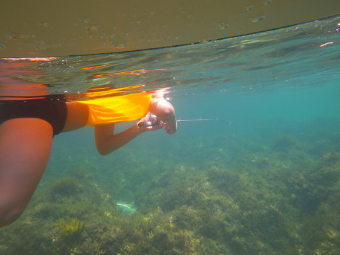 笹川流れの海で水中釣りに挑戦！