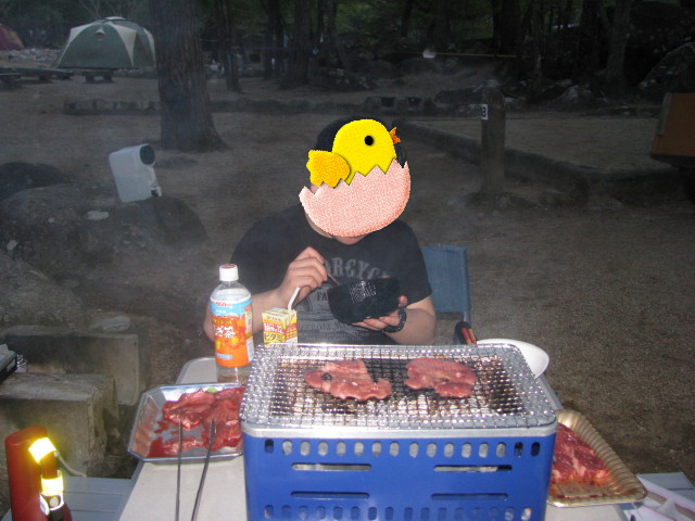 不動尊公園で夕食バーベキュー