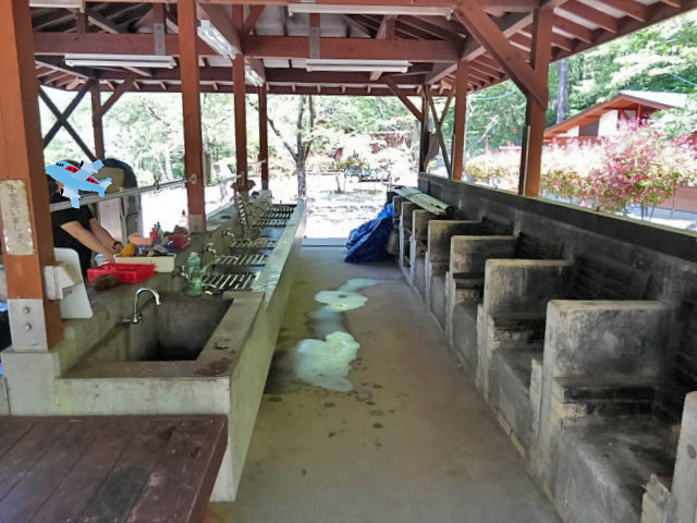 第2キャンプ場の炊事場内の様子