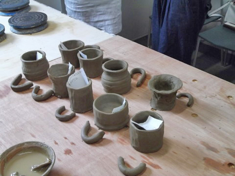 できあがった陶器の品評会