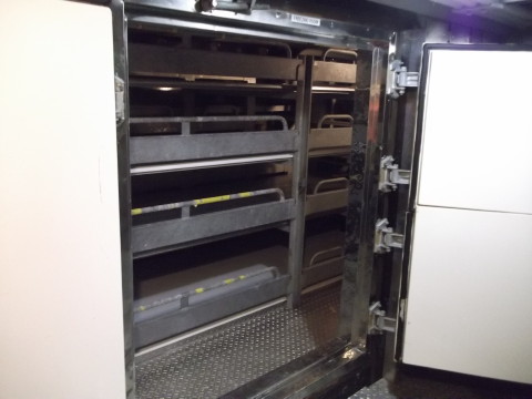 宮城丸船内の収穫した魚を保管する冷凍庫