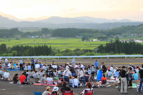 手筒花火の会場（ボートピア川崎）