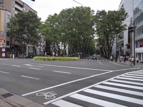 西公園から定禅寺通りに向かう道