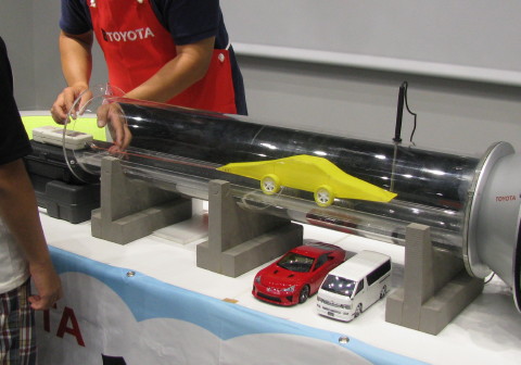 息子が製作した車両2台目の空気抵抗測定