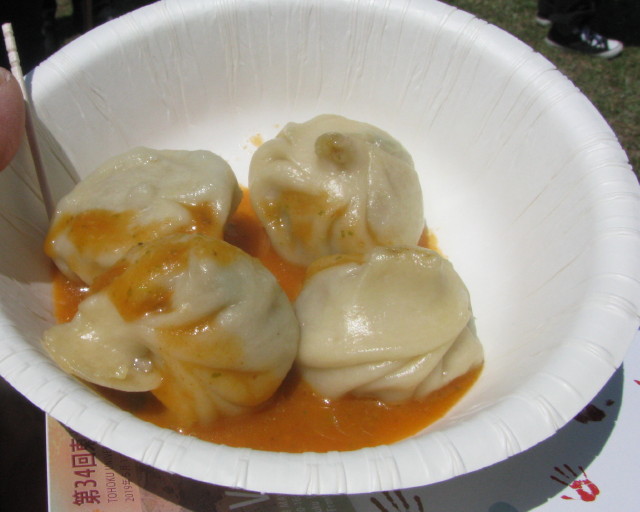 ネパールのブースでオーダーした「ネパール風餃子」