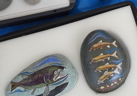 広瀬川で遊ぼう2013の「石ころアート」で展示してあったサンプル