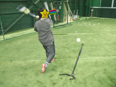 息子のバッティング練習は・・・。