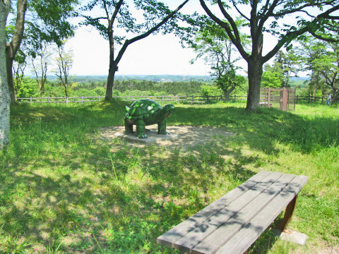 大亀山森林公園の管理棟横にある亀のオブジェ