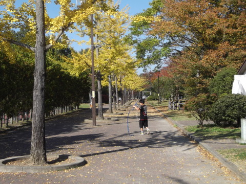 海の見える丘公園（名取市）の遊歩道を歩く